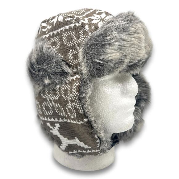 Lumberjack Aviator Hat Supple Faux Fur Winter Ski Trooper Trapper Ear Flap Cap - Picture 7 of 7